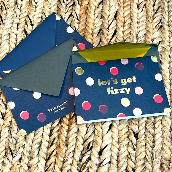 (3) Kate Spade let’s get fizzy Note Cards - Picture 1 of 2